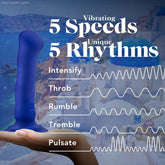 Impressions By Blush® | Santorini G-Spot Blue 6.5-Inch Long Rechargeable Vibrating Dildo With Suction Cup Base-French Quarter Lingerie